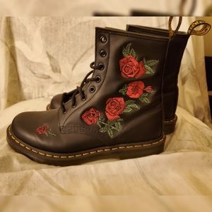 rose embroidered doc martens